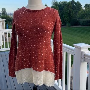 A’Reve Sweater, with Gauze, Tie Back.…FREE SHIPPING